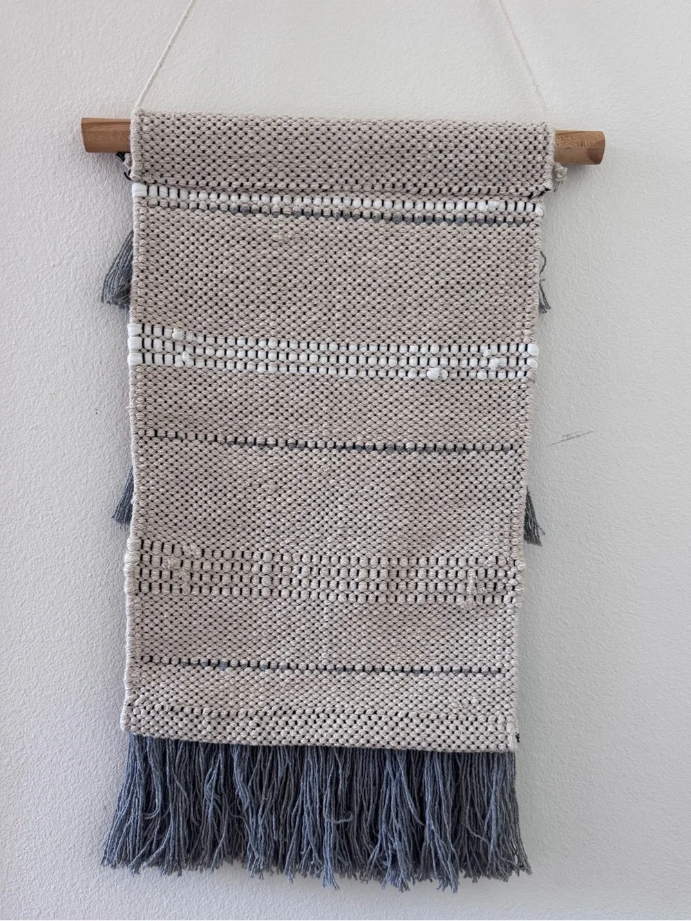 ⚡️Handwoven Cream and Gray Boho Wall Hanging